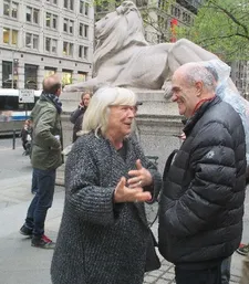 Margarethe von Trotta shares a laugh with Return To Montauk co-writer Colm Tóibín 